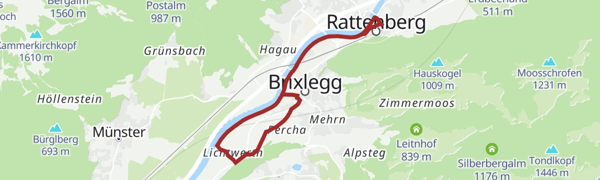 Route map: KulTour - Burgenweg Alpbachtal mit dem Rad